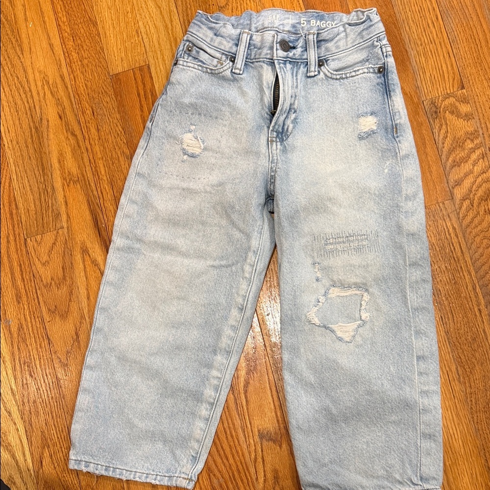 Kids GAP Light Blue Relaxed Fit Distressed Jeans